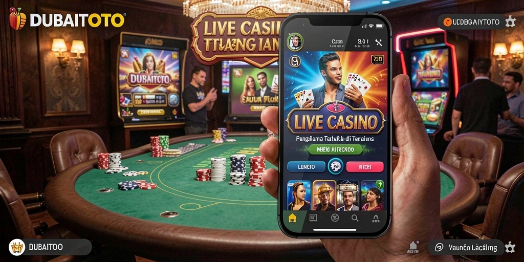Skrinsut gameplay DUBAITOTO yang menampilkan suasana kasino nyata.