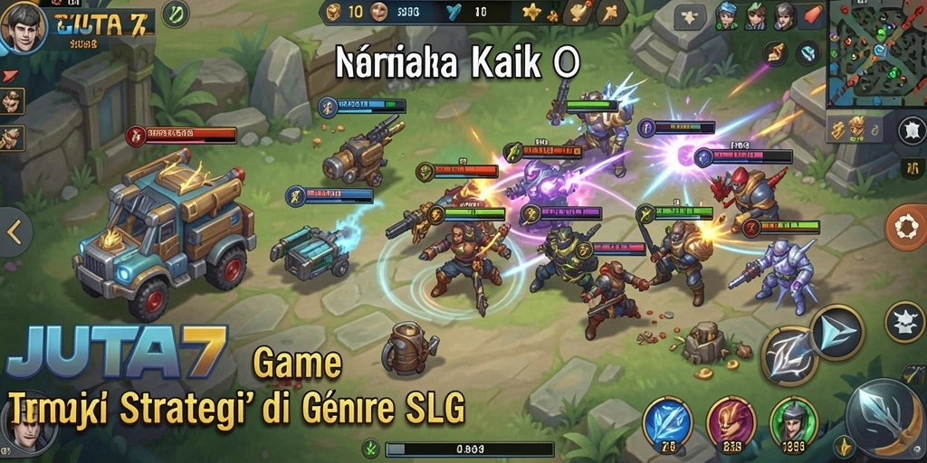 Screenshot gameplay JUTA7 yang menampilkan peperangan strategis.