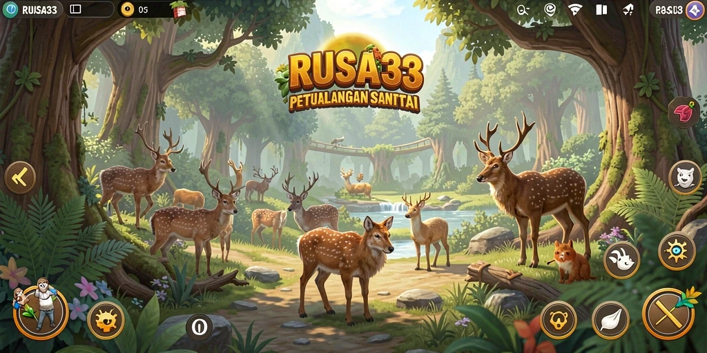 Screenshot utama RUSA33 menampilkan gameplay mendebarkan dengan rusa beraksi.