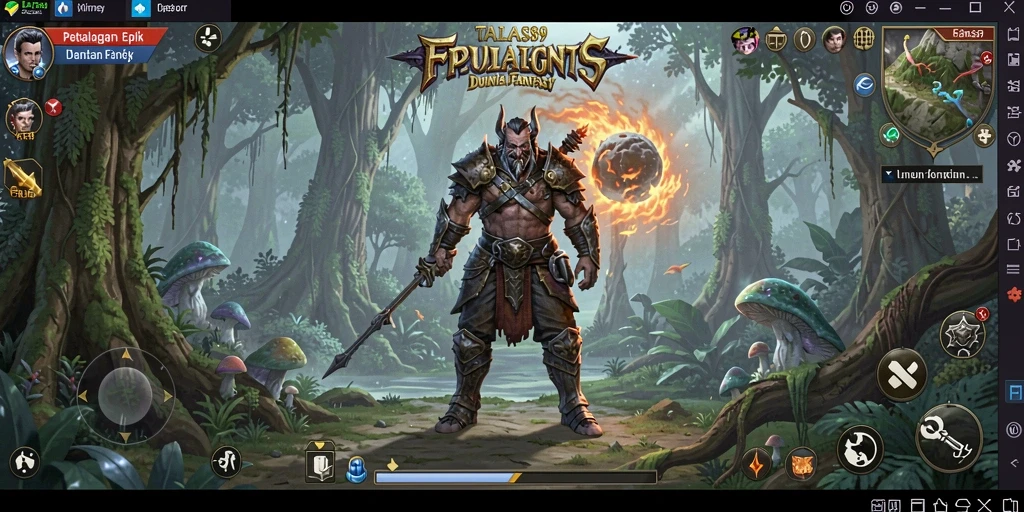 Tampilan gameplay RPG yang mendebarkan dalam TALAS89.